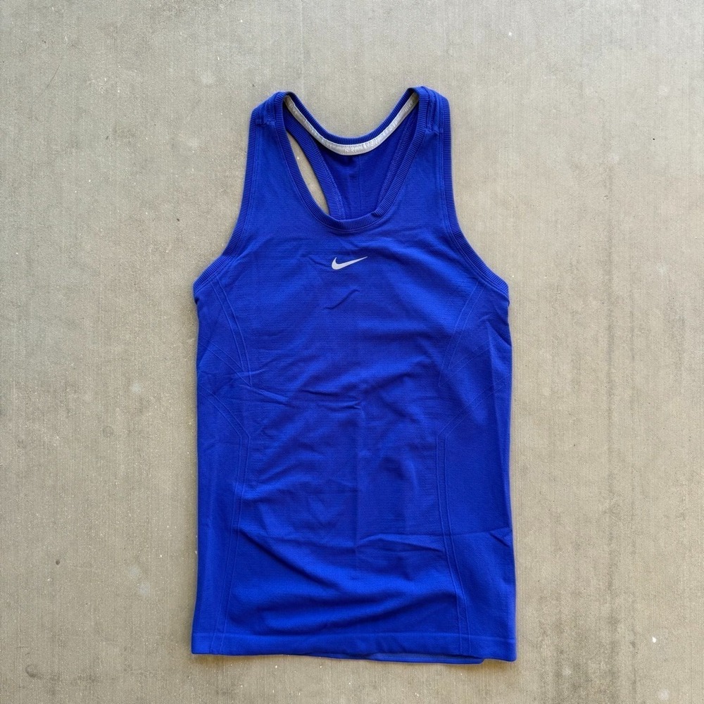 Nike Dri-FIT ADV Tank Top Womens XS Blue Racerback Running Workout Athletic Top